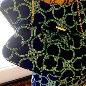 Dress and matching clutch handbag